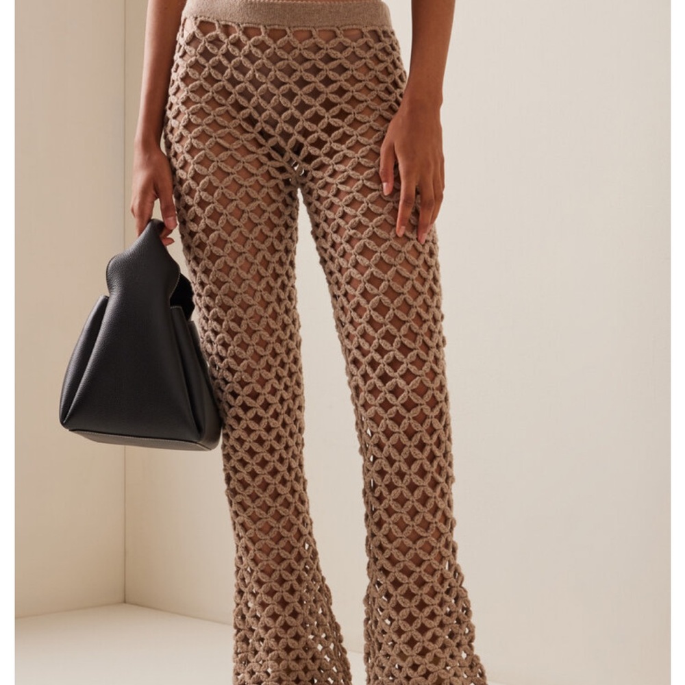 Marlene Birger Welira 100% Wool Crochet Pants Fallen Rock color. - Picture 10 of 12